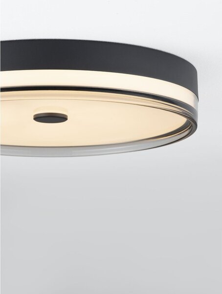 Матово черно стоманено LED затъмняващо се осветително тяло за таван Helios – Nova Luce