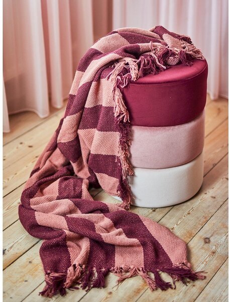 Бордо одеяло от рециклиран памук 130x160 cm Frello – Bloomingville