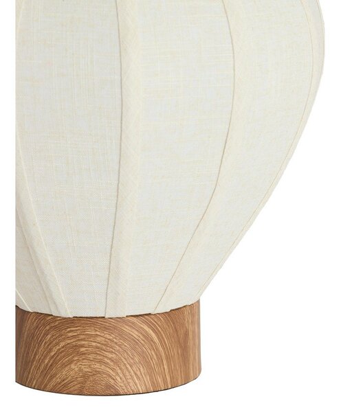 Кремава метална настолна лампа с текстилен абажур (височина 36 cm) Kyzo – Light & Living