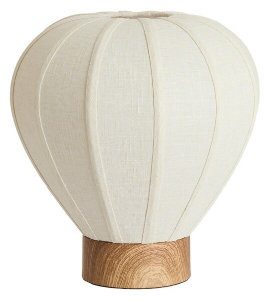 Кремава метална настолна лампа с текстилен абажур (височина 36 cm) Kyzo – Light & Living