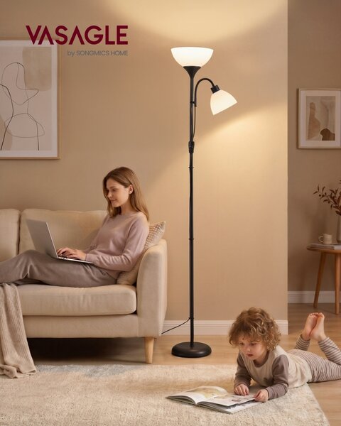 LED лампа „Lusia“, черна, 38,5 × 23,5 × 176 см