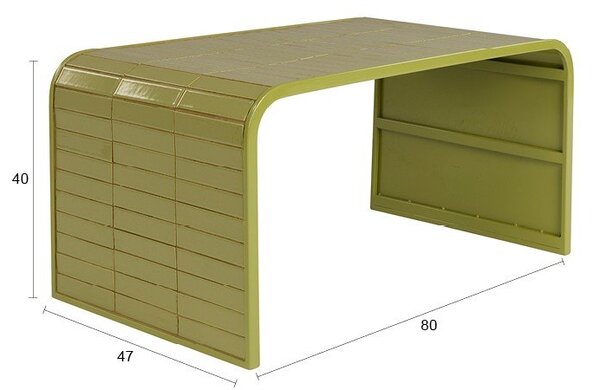 Зелена керамична масичка за кафе 47x80 cm Tiles – Zuiver