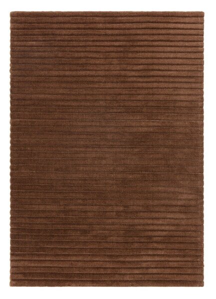 Тъмнокафяв ръчно изработен вълнен килим 160x230 cm – Asiatic Carpets