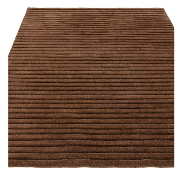 Тъмнокафяв ръчно изработен вълнен килим 160x230 cm – Asiatic Carpets