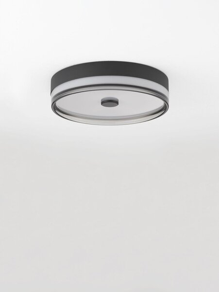 Матово черно стоманено LED затъмняващо се осветително тяло за таван Helios – Nova Luce