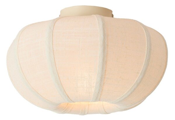 Кремаво осветително тяло за таван с текстилен абажур ø 30 cm Zosia – Light & Living