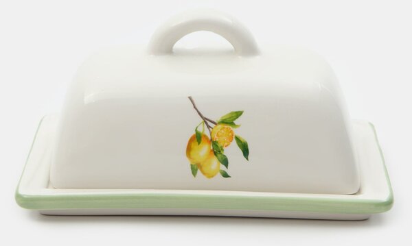 Sinsay - Керамична масленка с принт лимон - бял