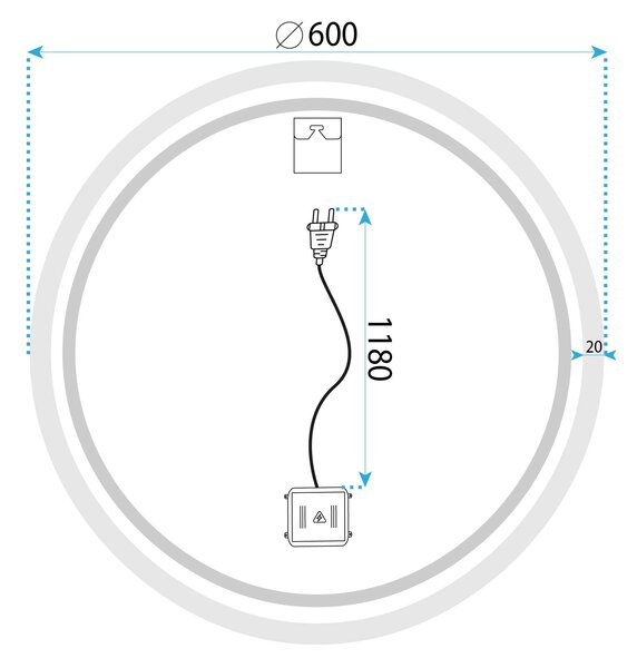 Огледало LED BLUETOOTH FFJ 60cm