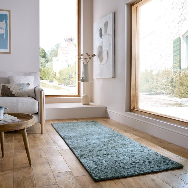 Сиво-синя ръчно изработена вълнена пътека 80x230 cm Harris Boucle – Flair Rugs