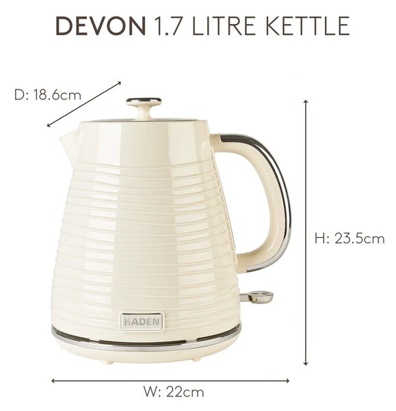 Кремава пластмасова електрическа кана 1,7 l Devon – Haden
