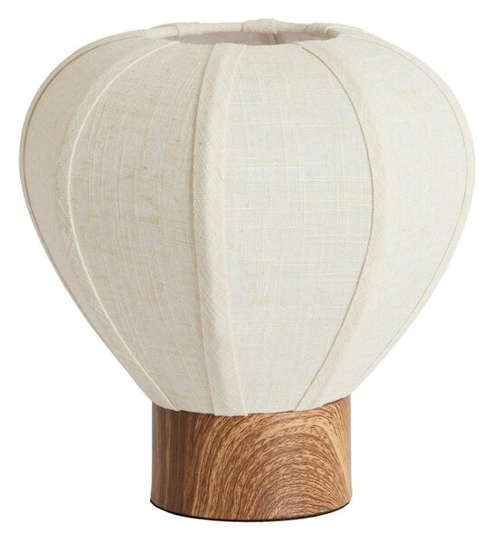 Кремава метална настолна лампа с текстилен абажур (височина 23,5 cm) Kyzo – Light & Living