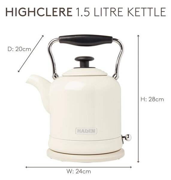 Кремава електрическа кана от неръждаема стомана 1,5 l Highclere – Haden