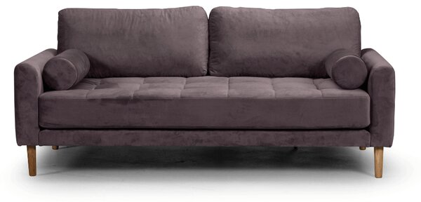 Двуместен диван Midcentury в кафяво кадифе, 180/93/66 см