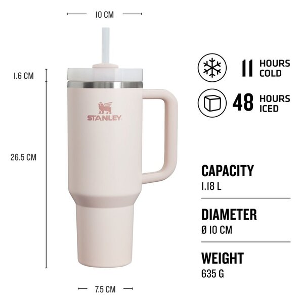 Светлорозов термос 1,18 l Quencher H2.O FlowState – Stanley