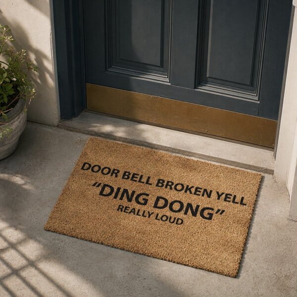 Изтривалка от кокосови влакна 40x60 cm Yell Ding Dong – Artsy Doormats