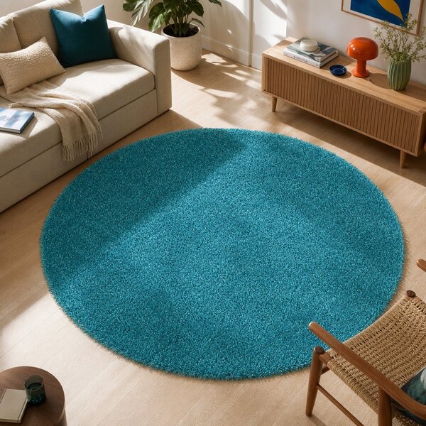 Син килим Aqua Liso, ø 100 cm - Universal