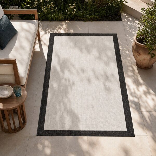 Черно-кремав килим за открито , 80 x 250 cm Panama - NORTHRUGS