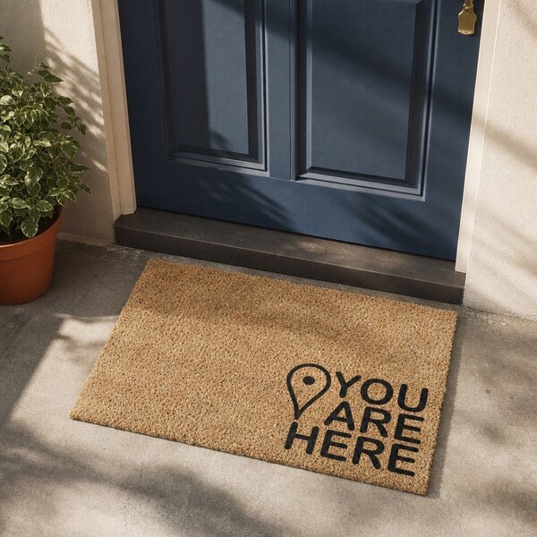 Изтривалка от кокосови влакна 40x60 cm You Are Here – Artsy Doormats