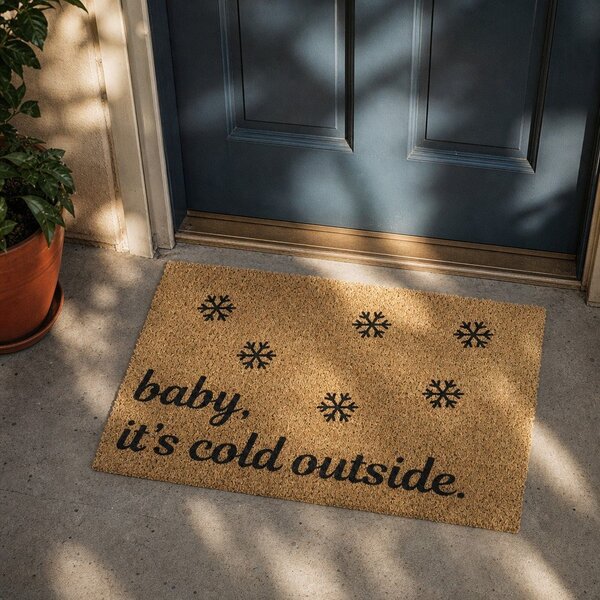 Изтривалка с коледен мотив от кокосови влакна 40x60 cm Baby It's Cold Outside – Artsy Doormats
