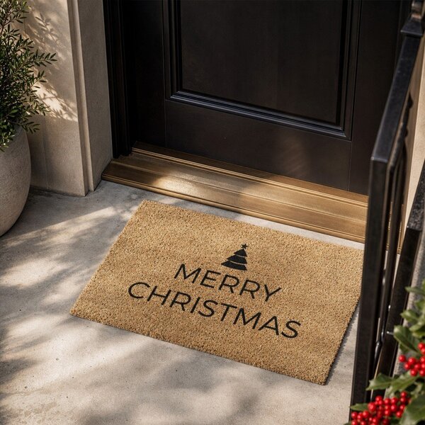 Изтривалка с коледен мотив от кокосови влакна 40x60 cm Merry Christmas – Artsy Doormats