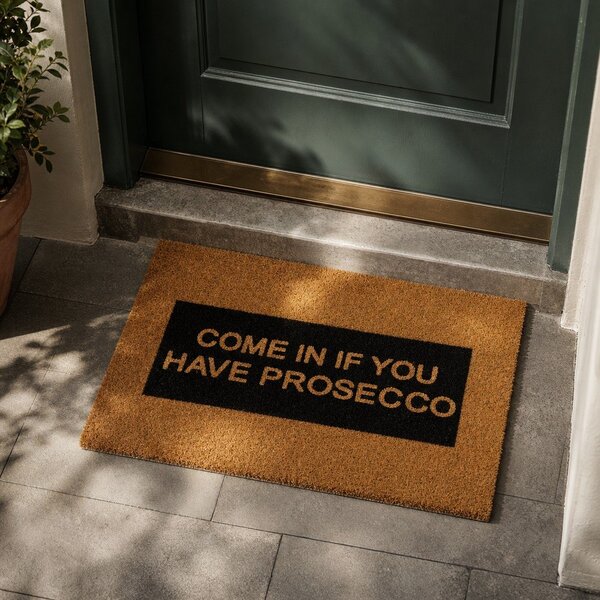Постелка от естествени влакна Come In If you Have Prosecco Glitter, 40 x 60 cm - Artsy Doormats