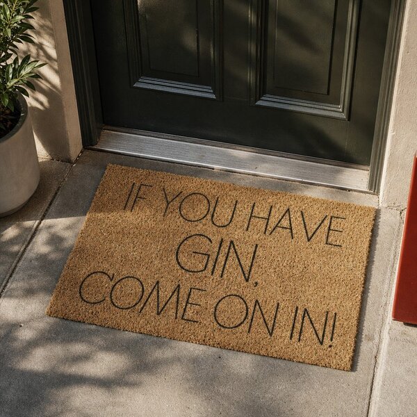 Изтривалка от кокосови влакна 40x60 cm If You Have Gin – Artsy Doormats