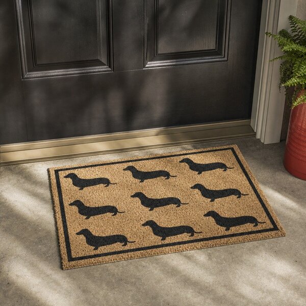 Изтривалка от кокосови влакна 40x60 cm Dachshund – Artsy Doormats