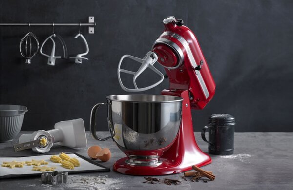 Планетарен миксер KitchenAid Artisan Elegance 5KSM175PSECA, 300W, 4.8 л, Direct drive, 10 скорости, Червен