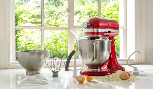 Планетарен миксер KitchenAid Artisan Elegance 5KSM175PSECA, 300W, 4.8 л, Direct drive, 10 скорости, Червен