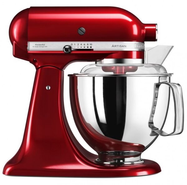 Планетарен миксер KitchenAid Artisan Elegance 5KSM175PSECA, 300W, 4.8 л, Direct drive, 10 скорости, Червен