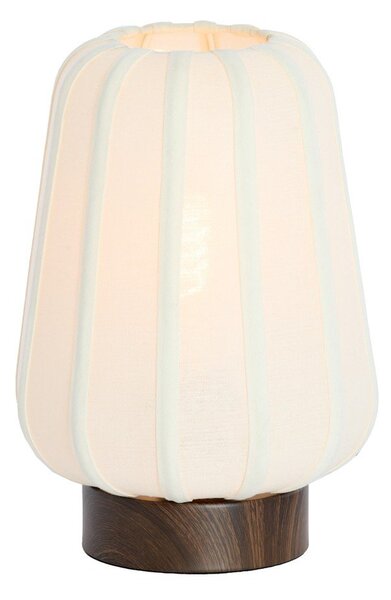Бяла метална настолна лампа с текстилен абажур (височина 29 cm) Bibia – Light & Living