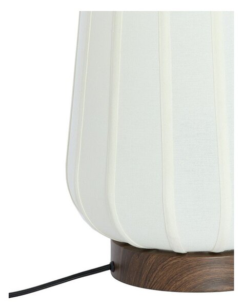 Бяла метална настолна лампа с текстилен абажур (височина 29 cm) Bibia – Light & Living