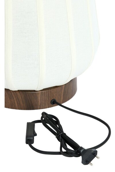 Бяла метална настолна лампа с текстилен абажур (височина 29 cm) Bibia – Light & Living