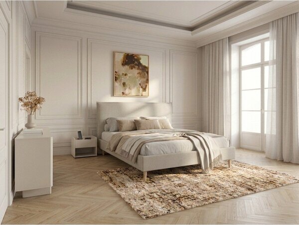 Бежово тапицирано двойно легло с решетка 180x200 cm Sary - Bobochic Paris