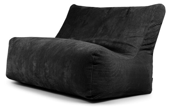 Черен пуф от рипсено кадифе Sofa Seat Lounge – SLOWDOWN