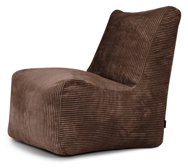 Тъмнокафяв пуф от рипсено кадифе Seat Lounge – SLOWDOWN