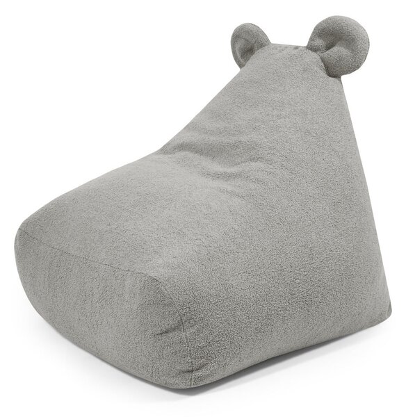 Светлосив детски пуф от букле Snug 80 Bear – SLOWDOWN