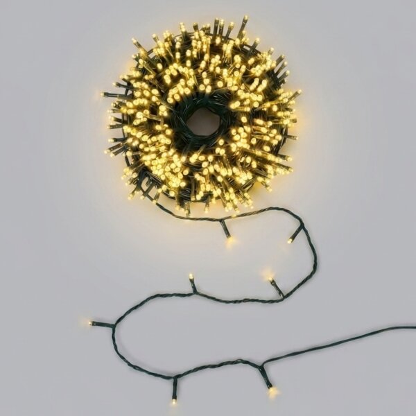 Aigostar - Соларен LED коледен гирлянд, 200 LED, 8 режима, 22 m, IP65, топла бяла, 800 mAh
