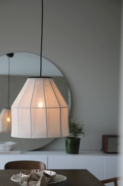 Markslöjd 108956 - Висяща лампа на кабел AIKO 1xE27/60W/230V диам. 37 см кремав/черен