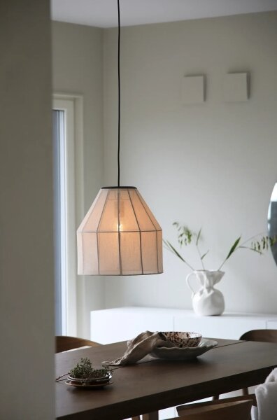 Markslöjd 108956 - Висяща лампа на кабел AIKO 1xE27/60W/230V диам. 37 см кремав/черен