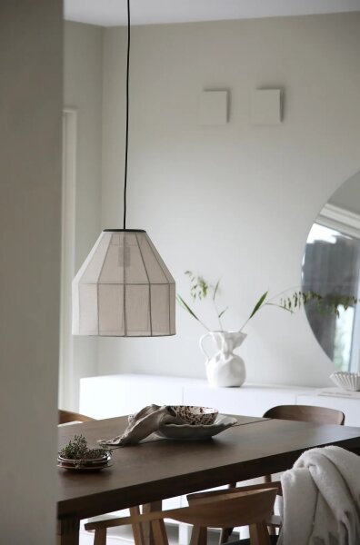 Markslöjd 108956 - Висяща лампа на кабел AIKO 1xE27/60W/230V диам. 37 см кремав/черен
