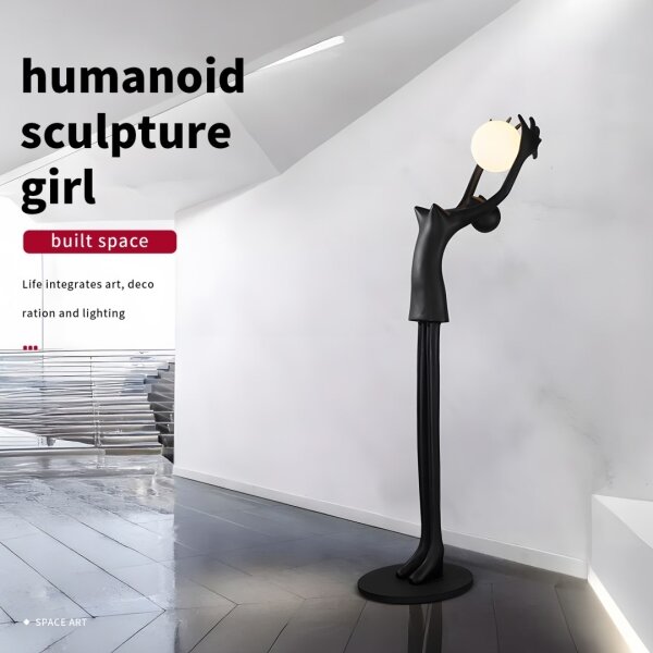 Immax 08812XL - Подова лампа SILUETTE 1xE27/25W/230V 210 cm Human Girl