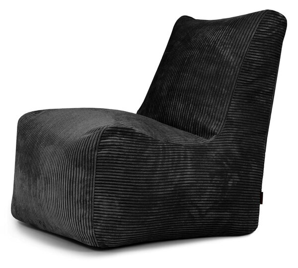 Черен пуф от рипсено кадифе Seat Lounge – SLOWDOWN