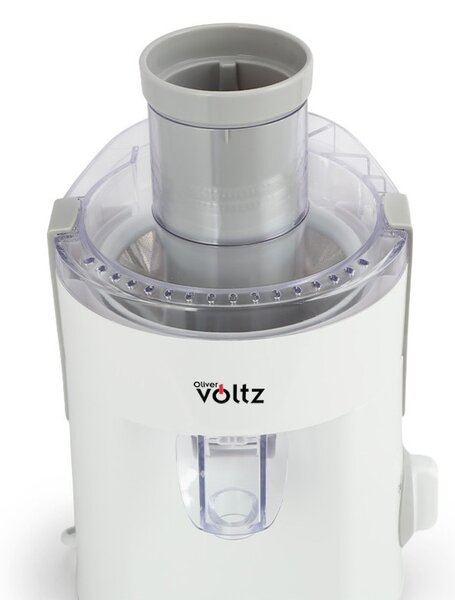 Сокоизстисквачка Oliver Voltz OV51160C, 400W, 600 мл, 2 степени, Голям отвор, Контейнер за отпадъци, Тиха, Бял