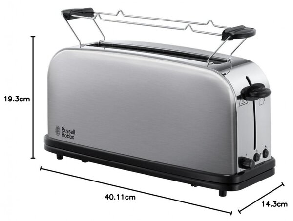 Тостер Russell Hobbs Adventure Oxford 21396-56, 1200W, 2 филии, 1 отвор, 6 нива на изпичане, Тава за трохи, Инокс