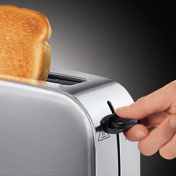 Тостер Russell Hobbs Adventure Oxford 21396-56, 1200W, 2 филии, 1 отвор, 6 нива на изпичане, Тава за трохи, Инокс