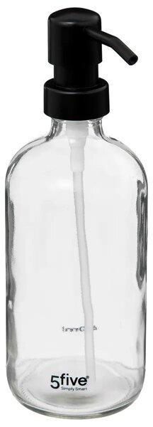 Дозатор за сапун 5five Glass, 450 ml - Тъмно стъкло