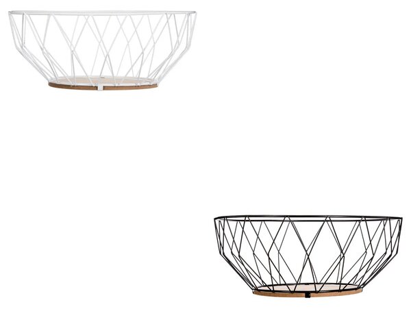Купа за плодове 5five Daimond, Метал+MDF, 28х12 cm - Черен