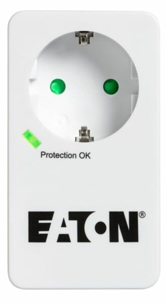 Eлектрически филтър Eaton Protection Box 1 Tel @ DIN PB1TD, 1 гнездо, 2 x RJ11 порта, пикова мощност 4000 W, номинален изходен ток 16 A, бял
