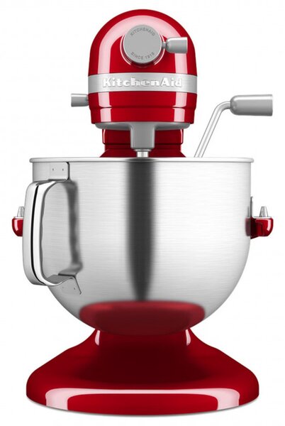 Планетарен миксер KitchenAid Artisan 5KSM70SHXEER, 375 W, 6.6 л, 11 скорости, 67 точки на допир, Повдигане на купата, Специална скорост Fold, Flex Edge, Червен
